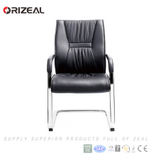 Orizeal Manufacturer Softly Cushion Black Leather Visitor Office Chair with Bow Foot(OZ-OCL001C)